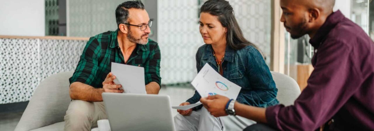 People review documents.|||