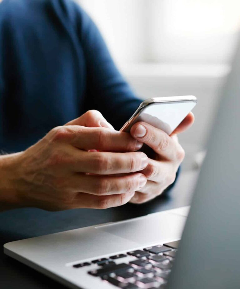 Person reviewing information on their phone